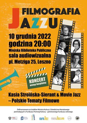 Plakat informujący o koncercie z cyklu " Filmografia Jazzu"