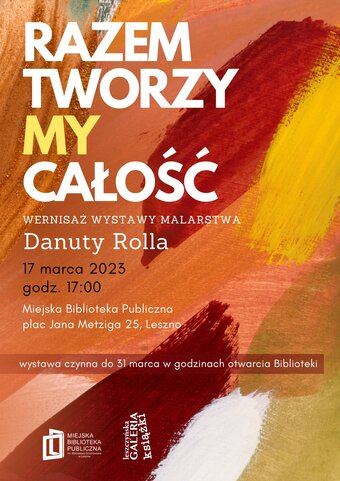 Plakat informujący o wystawie malarstwa Danuty Rolla