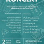 Plakat informujący o koncercie Koła Artystyczno-Naukowego Akordeonistów Akademii Muzycznej w Poznaniu