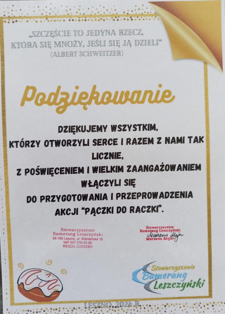 Podziękowanie