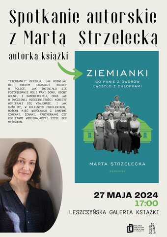 Spotkanie autorskie z Martą Strzelecką - plakat informujący o spotkaniu