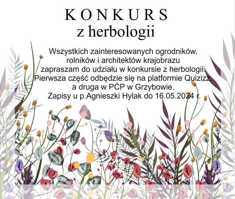 Plakat informujący o konkursie z herbologii